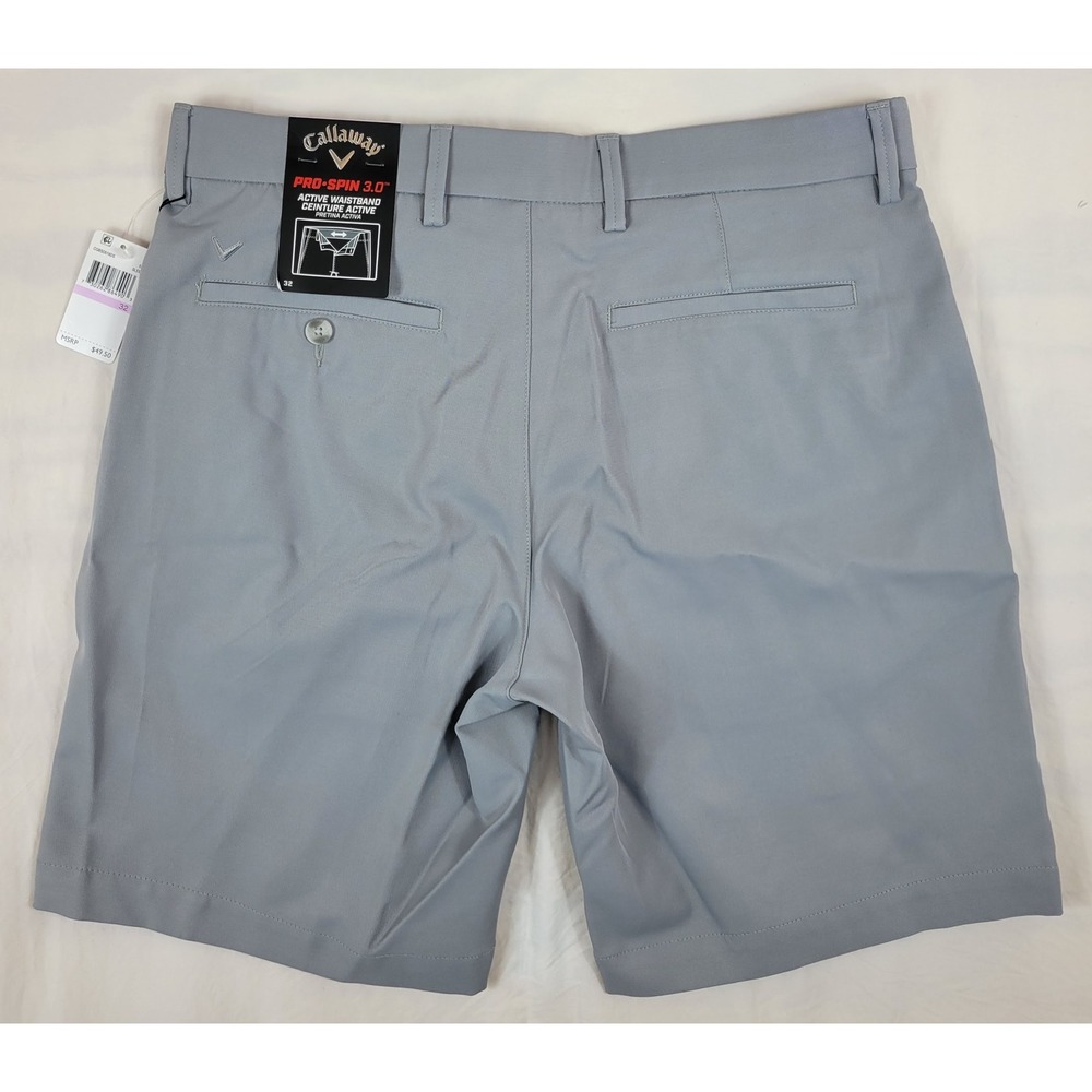 Callaway Mens Pro-Spin 3.0 Golf Shorts Grey Sleet Active Waistband 32 CGBSD018DS - Picture 5 of 7